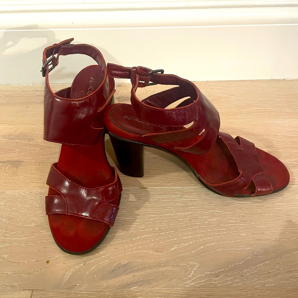 Red Aerosoles heeled sandals